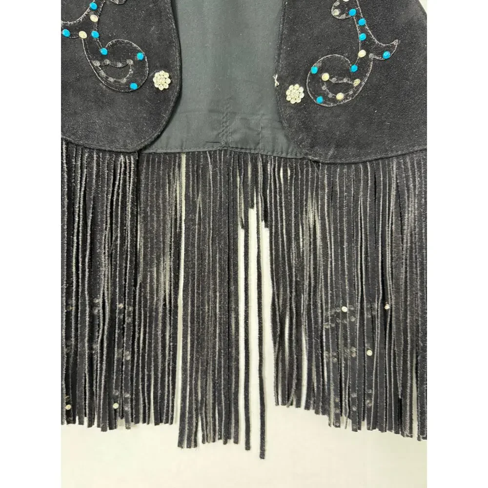 Vintage Lot of 4 Ben Kalton Fringe Leather Shawl Vests Western Rodeo Capelet Mex - Picture 16 of 16